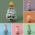 thumbnail image 2 of Opvise Handmade Crochet Christmas Tree Decoration Tabletop Knitted Small Artificial Flocking Christmas Tree for Home Office Holiday Decor, 2 of 8