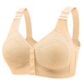 thumbnail image 3 of Arlun Womens Front Button Bras Plus Size No Padded Lace Lightweight Breathable Adjustable Straps Bralettes Soft Comfortable Full Coverage Front Closure Bras Beige 36, 3 of 3