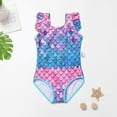 thumbnail image 2 of Tiweut Girls Ruffles One Piece Swimsuits Beach Sport Swimwear Kids Unicorn Bathing Suit,Pink, 2 of 3