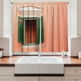 thumbnail image 2 of Ambesonne Rustic Kitchen Curtains, Old Retro House Shutters, 55"x45", Orange Green White, 2 of 3