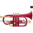 thumbnail image 2 of Cornet Musical Trompette Bb Plat Instrument de Bouche Professionnel pour Débutant Étudiant (Laiton Rouge), 2 of 4