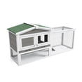 thumbnail image 1 of Wooden Rabbit Hutch Indoor and Outdoor, Large Rabbit Cage Chicken Coop Expandable, Weatherproof Bunny Cage with Anti-Chew Metal Frame Ramp for Backyard Small Animals Rufous, Grey, 1 of 9
