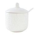 thumbnail image 1 of Nordic Sugar Bowl With Lid, Colorful Embossed Lattice Storage Jar, Solid Color Porcelain Sugar Pot, Salt Pot, For Coffee Bar, Restaurant-white-9x8x11.5cm, 1 of 8