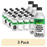 (3 pack) Sprite Zero Sugar Lemon-Lime Caffeine Free Soda Pop Bottles, 12 fl oz, 8 Pack