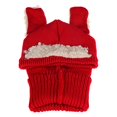thumbnail image 2 of HILABEE Chapeau d'Hiver pour Bébé, Chapeau Chaud avec Capuche, Écharpe, Cache-Oreilles, Tricoté, Rouge, 2 of 9