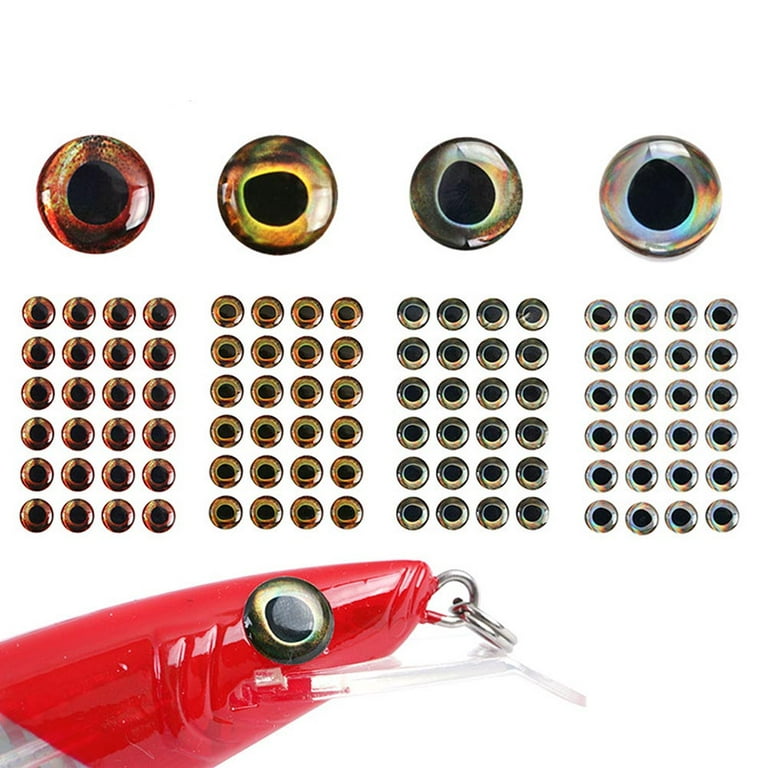 Fdit 100pcs Fish Eyes Stickers Artificial Simulation Fake Fishing Eyes Accessories For Diy Lures Making,fishing Lure Making Supplies