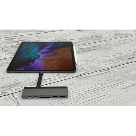 Hyper - DUO 7-Port USB-C Hub - USB-C Docking Station for Apple MacBook Pro and Air - Silver