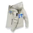 thumbnail image 3 of Chaqueta con cremallera para hombre, chaqueta informal con capucha de alta calidad para motocicleta, chaqueta a prueba de viento para deportes al aire libre, primavera y otoño, 2024, 3 of 5