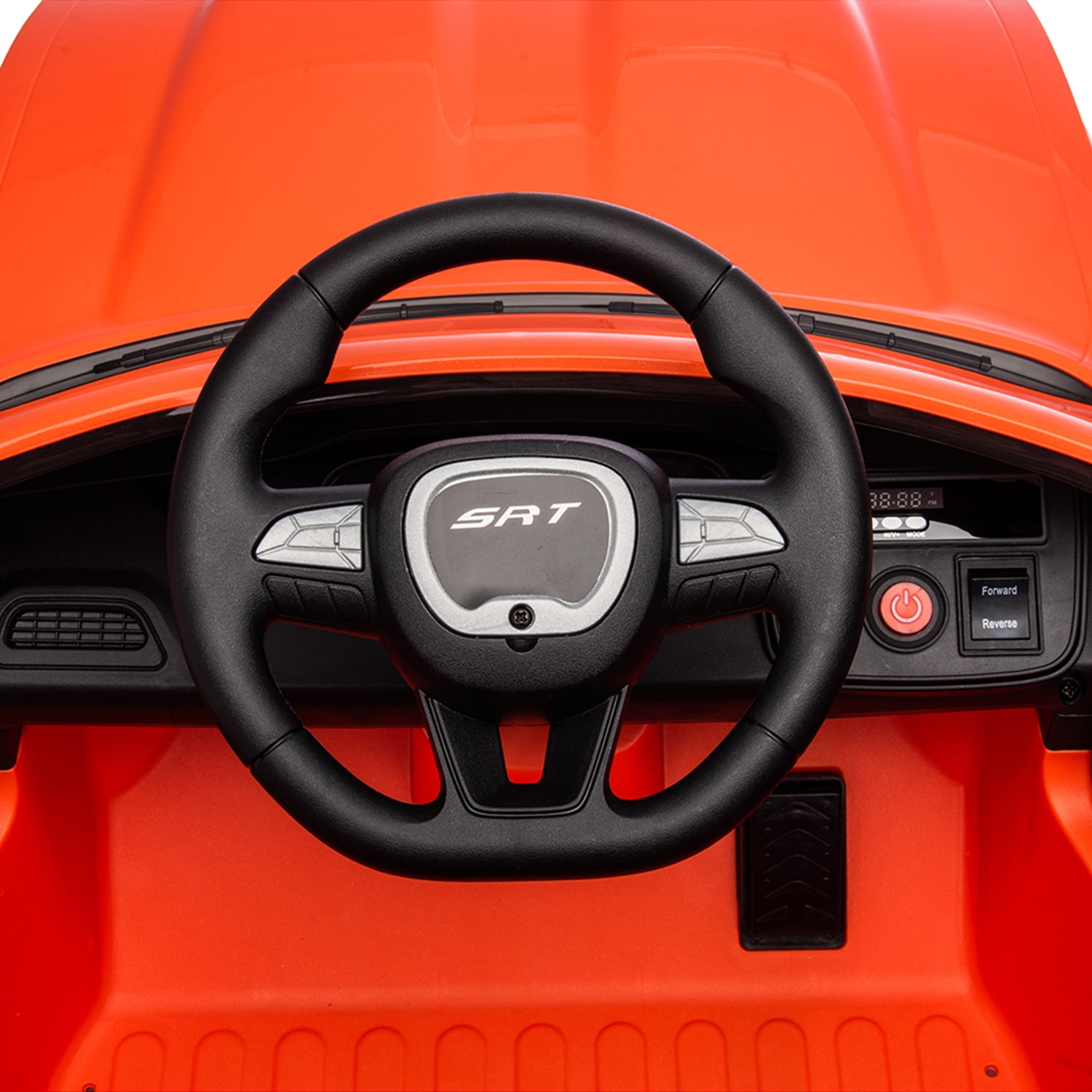 CIPACHO 12V Electric Cars for Kids, Licensed DODGE Challenger Ride On Car, Remote Control Truck Car for Boys Girls, Battery Powered Kids' Vehicles with LED Lights, Orange