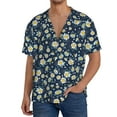 thumbnail image 3 of Wukai Daisy Floral B Men's Casual Short-Sleeve Button Down Shirt - Lightweight Summer Dress Shirt for Daily Wear-X-Large, 3 of 7