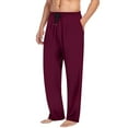 thumbnail image 5 of DDAPJ pyju Pajama Pants for Men Baggy Lounge Pants Drawstring Elastic Waist Straight Wide Leg Pants with Pockets Grape Purple L, 5 of 7