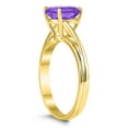 thumbnail image 2 of SZUL Women's Solitaire Oval 8X6MM Amethyst Gemstone Twist Ring in 10K Yellow Gold, 2 of 4