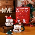 thumbnail image 7 of Snowman Mugs with Lid, Porcelain Christmas Coffee Mugs with Spoon for Coffee Hot Chocolate, 7 of 7