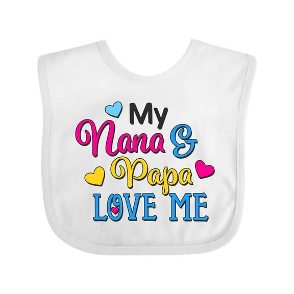 Inktastic My Nana and Papa Love Me with Hearts Boys or Girls Baby Bib