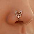 thumbnail image 2 of 1 pieza de cobre falso Piercing nariz anillo mariposa corona estrella corazón Clip en la nariz oreja Clip brazalete pendiente para mujer regalo joyería del cuerpo Nez, 2 of 5
