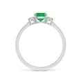 thumbnail image 2 of ANGARA Natural Cushion Emerald and Diamond Three Stone Ring in 14K White Gold for Women (Size-5mm) | May Birthstone, Birthday, Anniversary, Jewelry Gift for Women | Natural Emerald Ring, 2 of 10