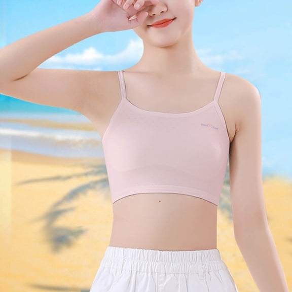 Padded Girls Bra Girls Cotton Bralette Seamless Cami Cropped Bras Training Stretch Sports Bra M