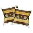 thumbnail image 1 of Neutral Thai Elephant Sun Stripes Silk Throw Pillow Cushion Cover Set, 1 of 6