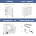 thumbnail image 4 of 30 Inch Bathroom Vanity Base Only, Single Bathroom Vanity Base with Two Shutter Door Cabinet and One Drawer, Bathroom Vanity Cabinet Without Sink, Solid Wood Frame (White), 4 of 9