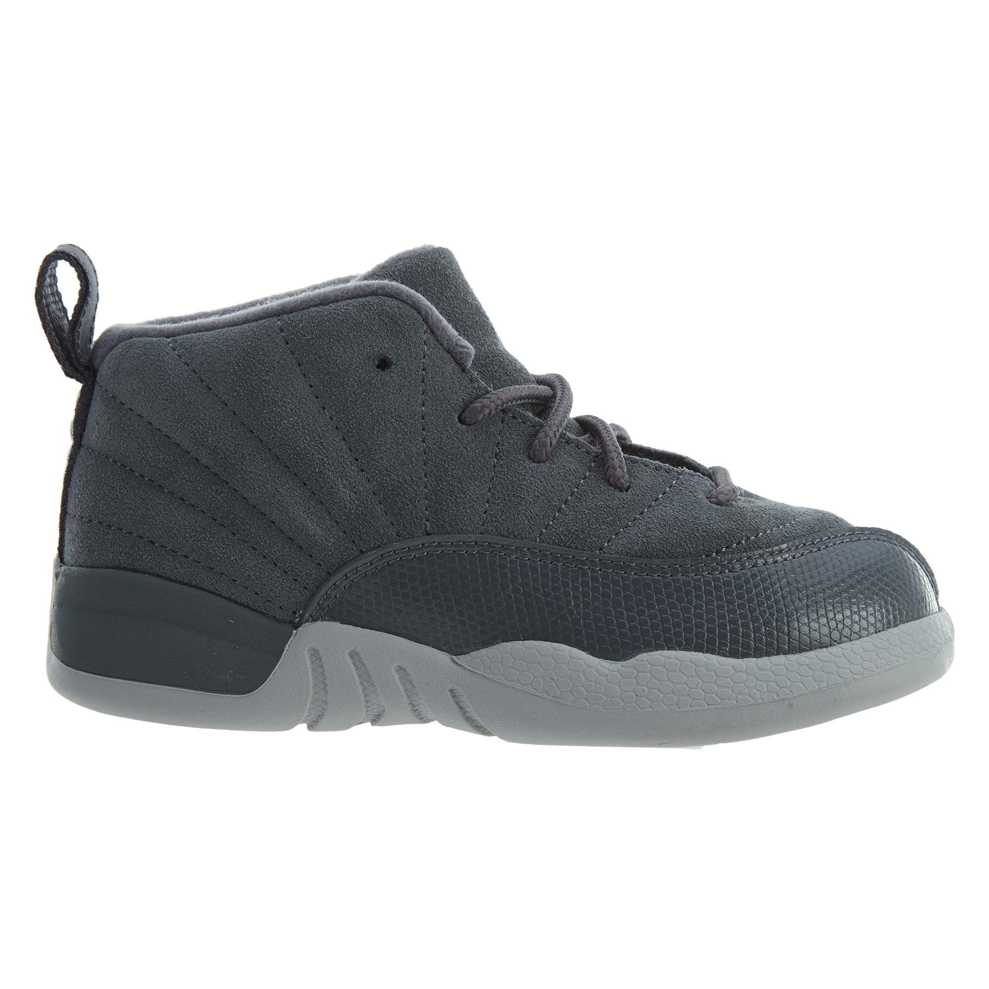 Kids Air Jordan 12 XII Retro TD Dark Grey Wolf Grey 850000 005