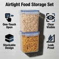 thumbnail image 3 of 6 Pack Airtight Food Storage Containers Set, BPA-Free Plastic, 54oz/1.5qt/1.6L, Multipurpose Kitchen Pantry Organizers for Sugar, Flour, Pasta, Peanut, Dishwasher Safe, Includes Labels & Marker, 3 of 8