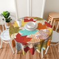 thumbnail image 6 of Vintage Autumn Maple Leaf Round Tablecloth Fall Table Cover Washable Tablecloths for Kitchen Dining Party Home Decor 60 inch, 6 of 6