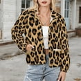 thumbnail image 3 of Jackets for Women Winter Coat Jackets Flannel Stand Collar Jacket(Leopard Print Seamless Pattern,Size:S-4XL), 3 of 7