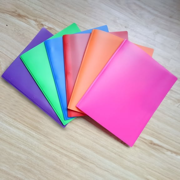 CCOCC Poly Two-Pocket Folder with 3-Prong Fasteners - Letter Size Flip-Top Organizer for School,Office & Home Documents