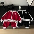 thumbnail image 5 of Ruyang Boys Girls Gym Athletic Sets 2 Piece Sweatsuit Zip Up Jacket Baggy Sweatpants Suit Fall Winter Striped Tracksuit Winter Clothes, 5 of 7