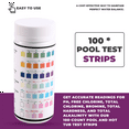 thumbnail image 4 of Pool Test Strips - 100 Count - Accurate Water Testing Kit for PH, Chlorine, Bromine, Hardness, Alkalinity,100 * Pool Test Strips, 4 of 5
