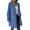 Blue, variant on HAiming Long Hoodie Coat for Women Zip up Oversized Trendy Hooded Sweatshirts Jacket with Pockets