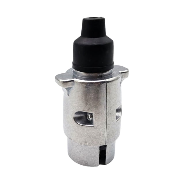 Universal Metal Aluminum 7-Pin Trailer Wiring Plug, 12V 12N Round Connector for Towing Cars, Vans, & RVs, Durable Water-Resistant Electrical Hitch Adapter