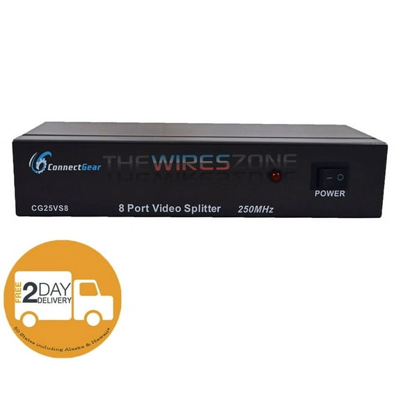 SVGA VGA Splitter 8 Port 1 in 8 out Amplifier Box 250MHz, 1 Video into 8 Monitor