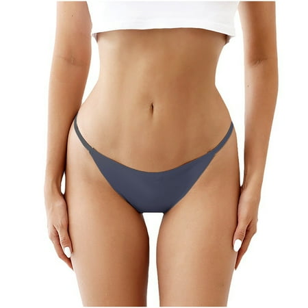 Vblhal Early Black and Friday Lightning Deals Low-rise High Cut Underwear for Women Tagless Seamless Panties String Bikini Panty Comfort Stretchy Thongs Briefs