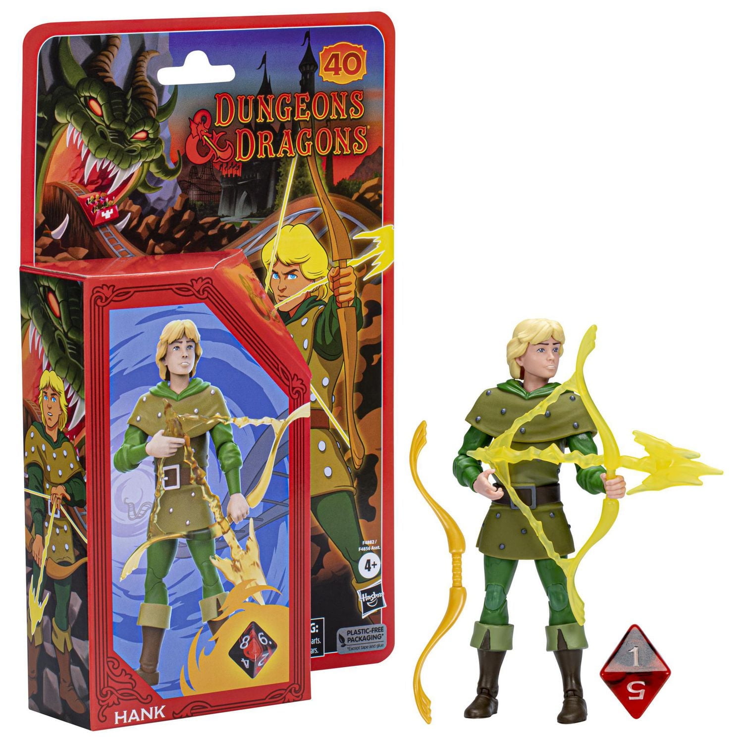 Dungeons & Dragons Cartoon Classics 6-Inch-Scale Hank the Ranger Action Figure, D&D 80s Cartoon, Includes d8 from Exclusive D&D Dice Set