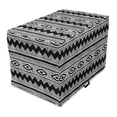 thumbnail image 1 of Monochrome Dog Crate Cover, Zigzags Polka Dots Stripes and Dashes Native Style Illustration, Easy to Use Pet Kennel Cover Small Dogs Puppies Kittens, 7 Sizes, Charcoal Grey and White, by Ambesonne, 1 of 6