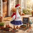 thumbnail image 6 of Porch Goose Back to School Outfit with Abc Dress and Red Apple Hat, Fall Outdoor Decorations for Porch and Patio, Back to School Decor for Garden, 6 of 6