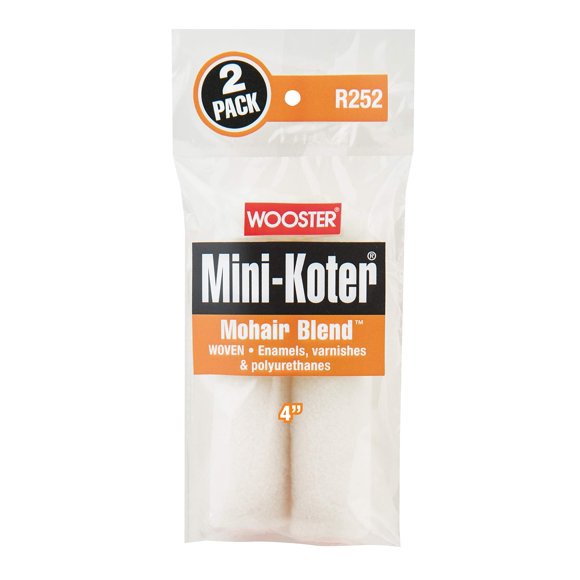 Funda enrollable Wooster Mini-Koter de 4 pulgadas, mezcla de mohair, paquete de 4 unidades
