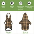 thumbnail image 5 of Goofa khaki coffee plaid Pattern Small Dog Sweater Hoodies Pet Grey Hooded Soft Fleece Sweatshirts with Pocket Fall Winter Puppy Cat Sweaters Warm Clothes-Small, 5 of 8