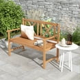 thumbnail image 2 of Costway 2-Person Bench  Patio Acacia Wood Outdoor Loveseat Chair Garden Natural, 2 of 9