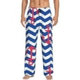 thumbnail image 2 of Picia Nautical Anchors Mens Soft Woven Cotton Elastic Waistband Sleep Pajama Pant Lounge Sleep Pant With Pockets And Drawstring-Medium, 2 of 9