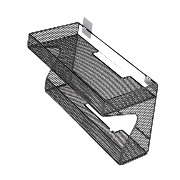Cesta de pared para enrutador, soporte de instalación sin taladro, 2 capas, enchufe de administración 30CMX10CMX20CM