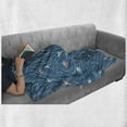 thumbnail image 5 of Nautical Soft Flannel Fleece Throw Blanket, Waves Ships Cartoon Nautical Sailboat Vacations Travel Pattern, Cozy Plush for Indoor and Outdoor Use, 60" x 80", Petrol Blue Jade Green, by Ambesonne, 5 of 5