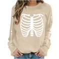 thumbnail image 3 of Womens Halloween Oversized Sweatshirt Plus Size Casual Crew Neck Pullover Tops Skeleton Graphic Loose Fit Long Sleeve Shirts, 3 of 6