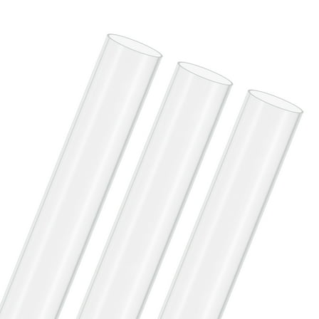 3-Pack Clear Plastic Tube, 26mm[1.02"] ID x 28mm[1.1"] OD High Impact Rigid Polycarbonate Round Pipes[305mm/12IN]