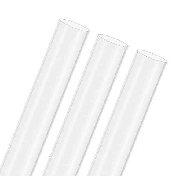 3-Pack Clear Plastic Tube, 26mm[1.02"] ID x 28mm[1.1"] OD High Impact Rigid Polycarbonate Round Pipes[305mm/12IN]