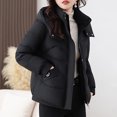 thumbnail image 5 of XPMWRP Women's Quilted Puffer Thickened Hooded Jacket Casual Zipper Coat Solid Color Winter Warm Outerwear with Pockets Black XXXL, 5 of 9