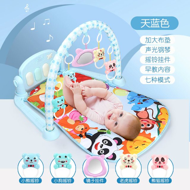 Sonajeros musicales para bebés con teclado de piano, canción de cuna, actividad de gimnasio para niños, juguetes lea, polímeros para juegos de bebés de 0 a 12 mesescomo imagen5 zhangyuxiang unisex