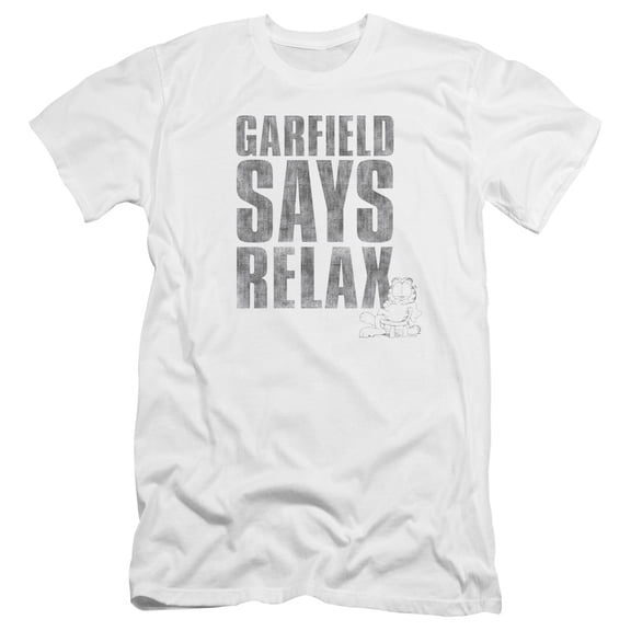 Garfield Relax Premium Canvas Adult Slim Fit 30/1 T-Shirt White