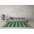 thumbnail image 3 of Ahgly Company Machine Washable Indoor Rectangle Abstract Turquoise Blue Contemporary Area Rugs, 4' x 6', 3 of 4